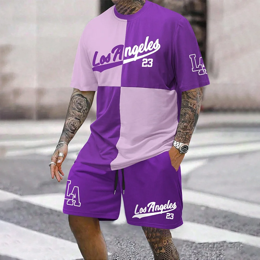 2024 New Fashion  3D Printed Men's Suit Oversized Clothing Short Sleeve Shorts Suit Men's Sportswear Summer Casual Suit