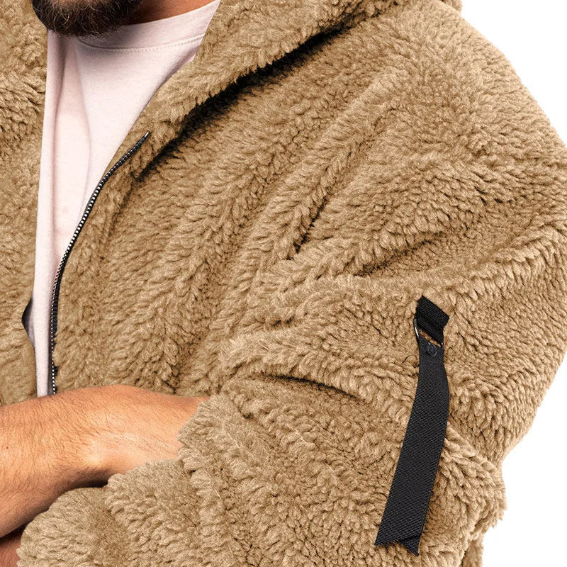 Men's Winter Jacket Warm Loose Casual Fleece Soft Fabric Velvet Skin Friendly Solid Streetwear Fashion Jackets Coats for Men