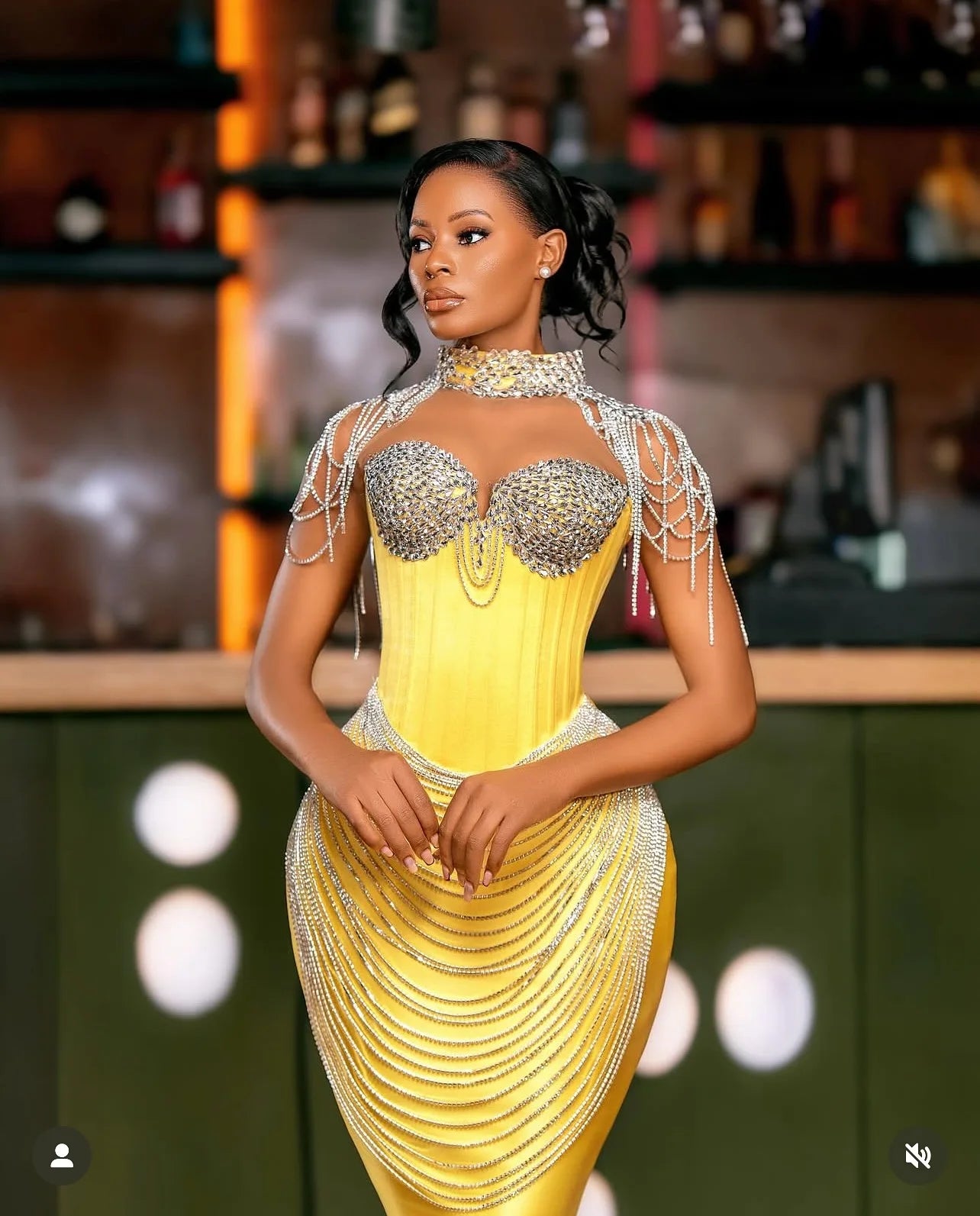 Aso Ebi Style Golden Yellow Evening Dresses Luxury Beading Tassels Mermaid Birthday Dress Black Girls Wedding Party Dress Custom