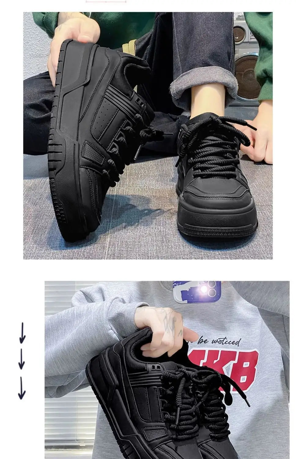 2025 New Fashion Trend Casual Shoes for Men pu Breathable Versatile Sports Shoes Low Top Comfortable Outdoor Board Shoes