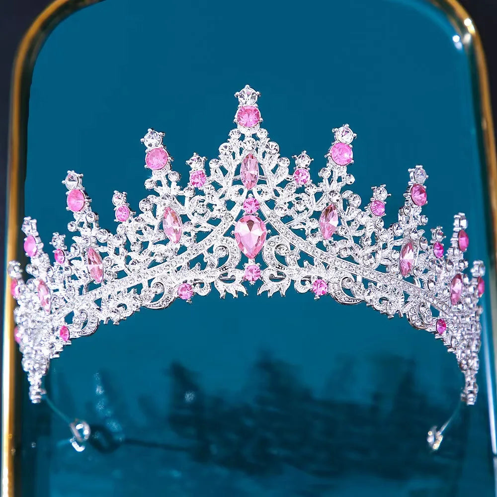 Baroque Crystal Tiaras And Crowns For Women Bride Rhinestone Prom Diadem Bridal Wedding Hair Accessories Jewelry Crown Tiara