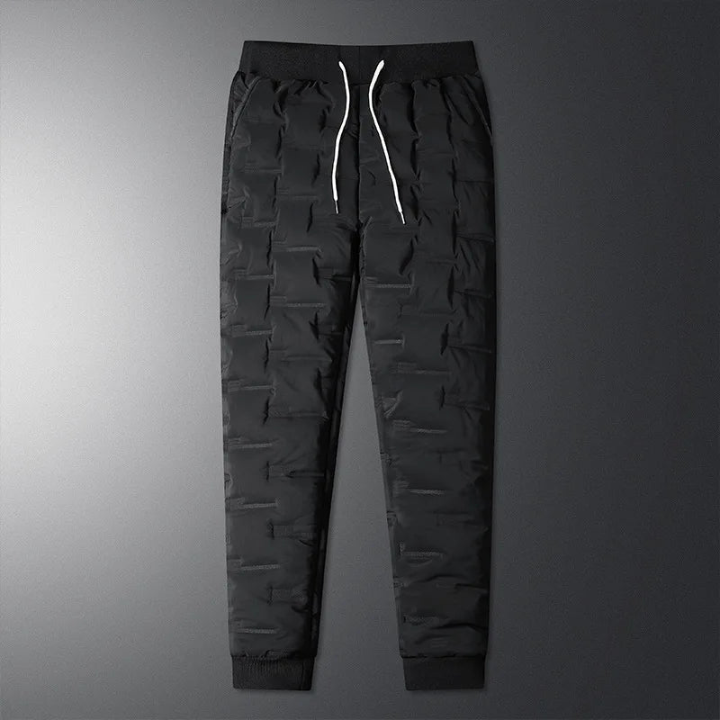 2025 Winter Warm Pants Men's Thicken Dowm Cotton Pants Outdoor Casual Joggers Pants Windproof Waterproof Thermal Trousers Male