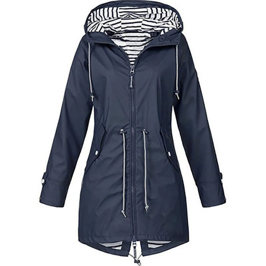 2025 New Long-sleeved Raincoat Zipper Women's Jacket Outdoor Hooded Mountaineering Jacket Waterproof and Windproof Coats