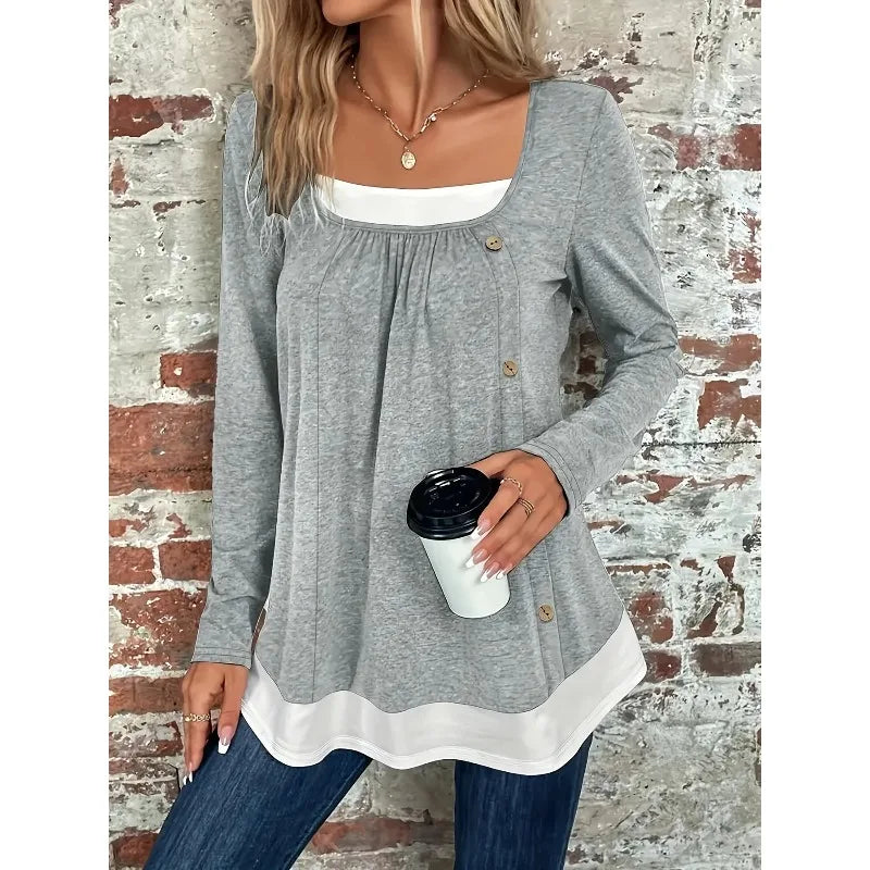 Plus Size New Womens Button Ruffle Tunic Tops Ladies Short Sleeve Autumn Casual Loose T Shirts Clothing