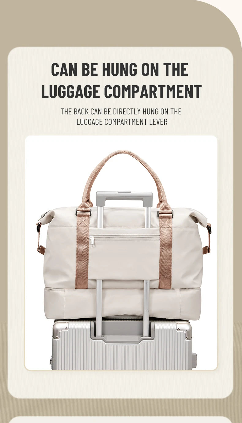 Weekender Bags for Women,Personal Item Travel Bag with Shoes Compartment,Overnight Travel Duffel Bag with Toiletry Bag