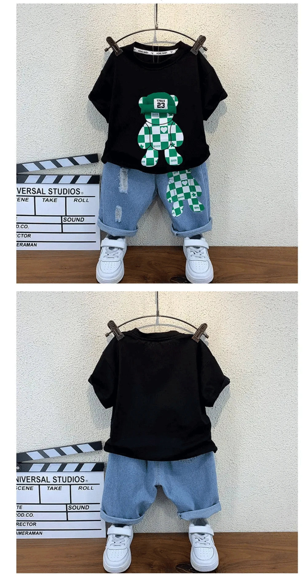 New Selling Summer Baby Boys Clothing Sets Tops bear T-shirt +Short Pants 2 Pieces Set Kids Girls Age 2 3 4 5 6 7 8 9 10 Years