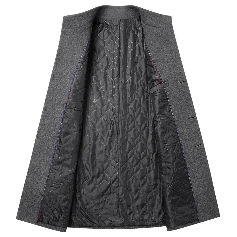 Winter Jacket Men Wool Pea Coat Oversized Overcoat Solid Business Casual Coat Men's Clothing Woollen Coats 4XL AF2011