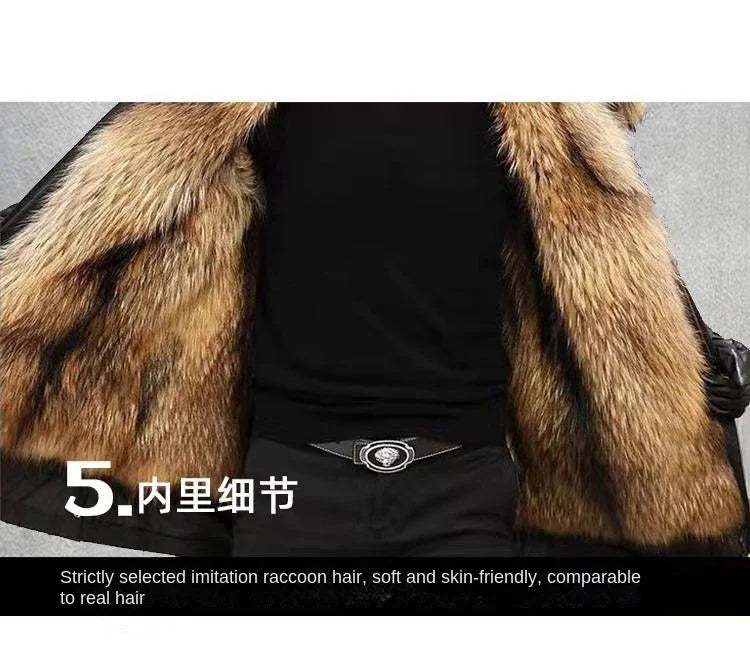 2024  New Casual Winter Men's Down Jacket Fox Fur Men's Coat Coat Men Clothing  Coat  Winter Jackets  Mens Jacket    Men Jacket