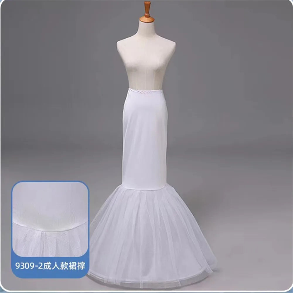 High Quality White 3 Hoops A- Line Petticoat Crinoline Slip Underskirt For Ball Gown Wedding Dress