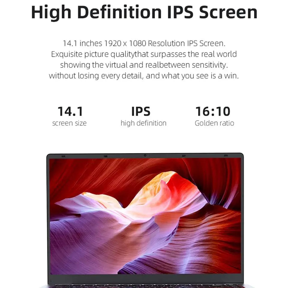 Windows 11 14.1 inch Laptop Computer intel i7 7500U Intel A3950 Laptops 1080P 12GB DDR4 1TB 2TB SSD Portable i7 Laptop Notebook