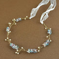 Bridal Bridesmaid Flower Girls Diamante Crystal Pearl Headband Rhinestone Wedding Prom Tiara Women Hair Accessories
