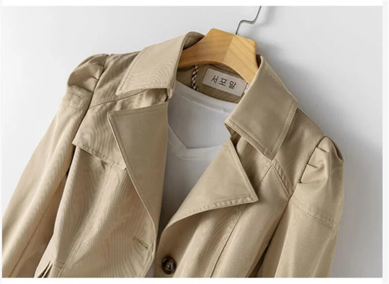 2025 New Spring Autumn Trench Coat Women Korean Double Breasted Mid-Long Female Trench Coat Overcoat Windbreaker Ladies Outerwea