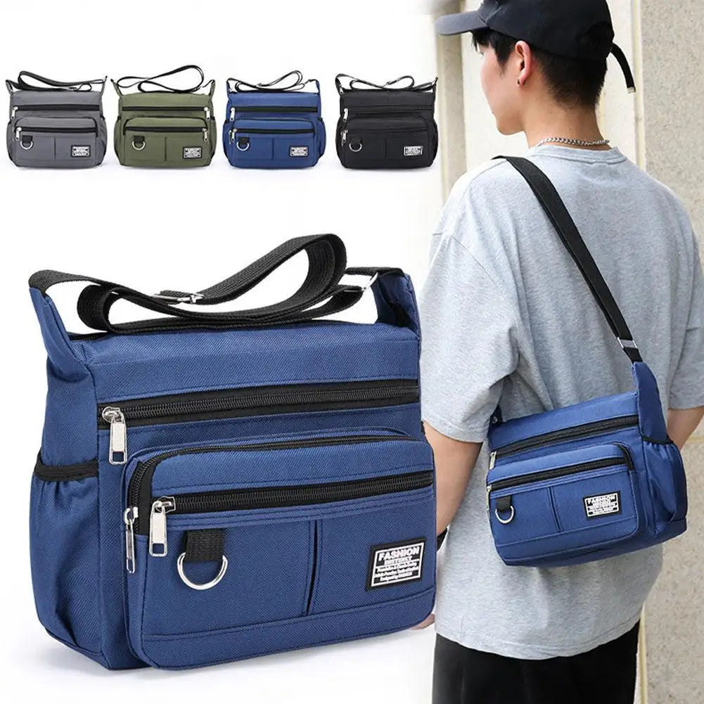 New Multi-layer Pocket Design Oxford Shoulder Bag Large Casual Capacity Single Crossbody Bag Messenger Men's Fashion Should Y5Q6