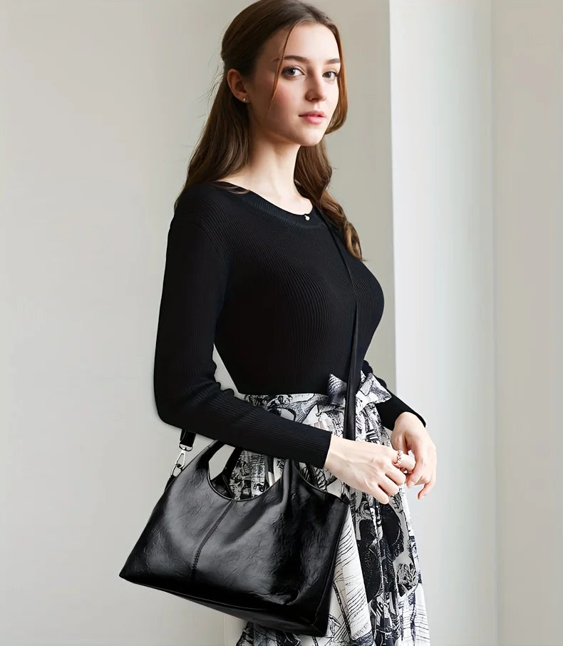 2025 trendy women's handbag, leisure cross-body bag for mothers, multi-functional shopping bag with zipper closure