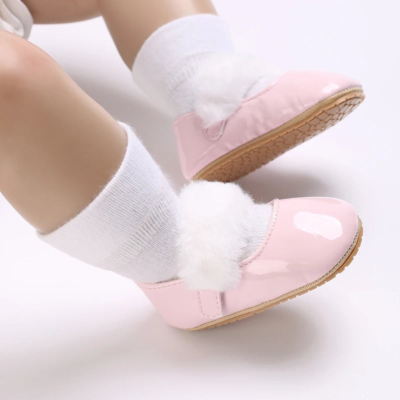 Cute White Lace Baby Girl Princess shoes  Baby Moccasins Moccs Shoes Bow Fringe Rubber Soled Non-slip Footwear Crib Shoes