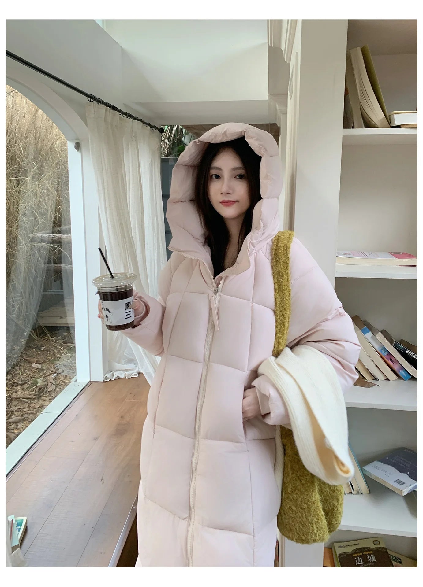 Long Coats Parkas Women Loose Zipper Hooded Jacket Thick Warm Casual Full Sleeve Elegant Spliced Jackets Autumn Winter