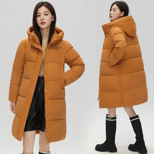 2025 New Long Winter Jacket Women Parkas Down Cotton Jackets Warm Hooded Outwear Female Thick Cold Snow Wear Coats Puffer Jacket