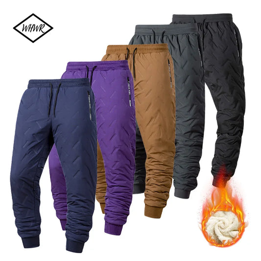 Winter Thicken Fleece Trousers Men Casual Pants for Men Sweatpants Windproof Waterproof Thermal Warm Joggers Pants S-XXXL
