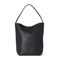 2025 New Leather Large Capacity Bucket Bag, Lychee Pattern, Cowhide, Commuting Tote Bag, Shoulder Bag, Hand-held Women's Bag