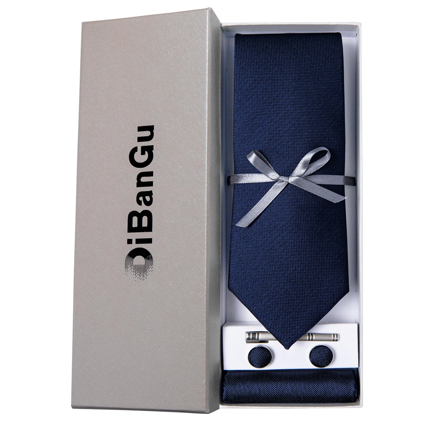 Solid Black Plaid Men's 8cm Polyester Neck Tie Handkerchief Cufflinks Set with Gift Box Tie Clip Birthday Anniversary Gift