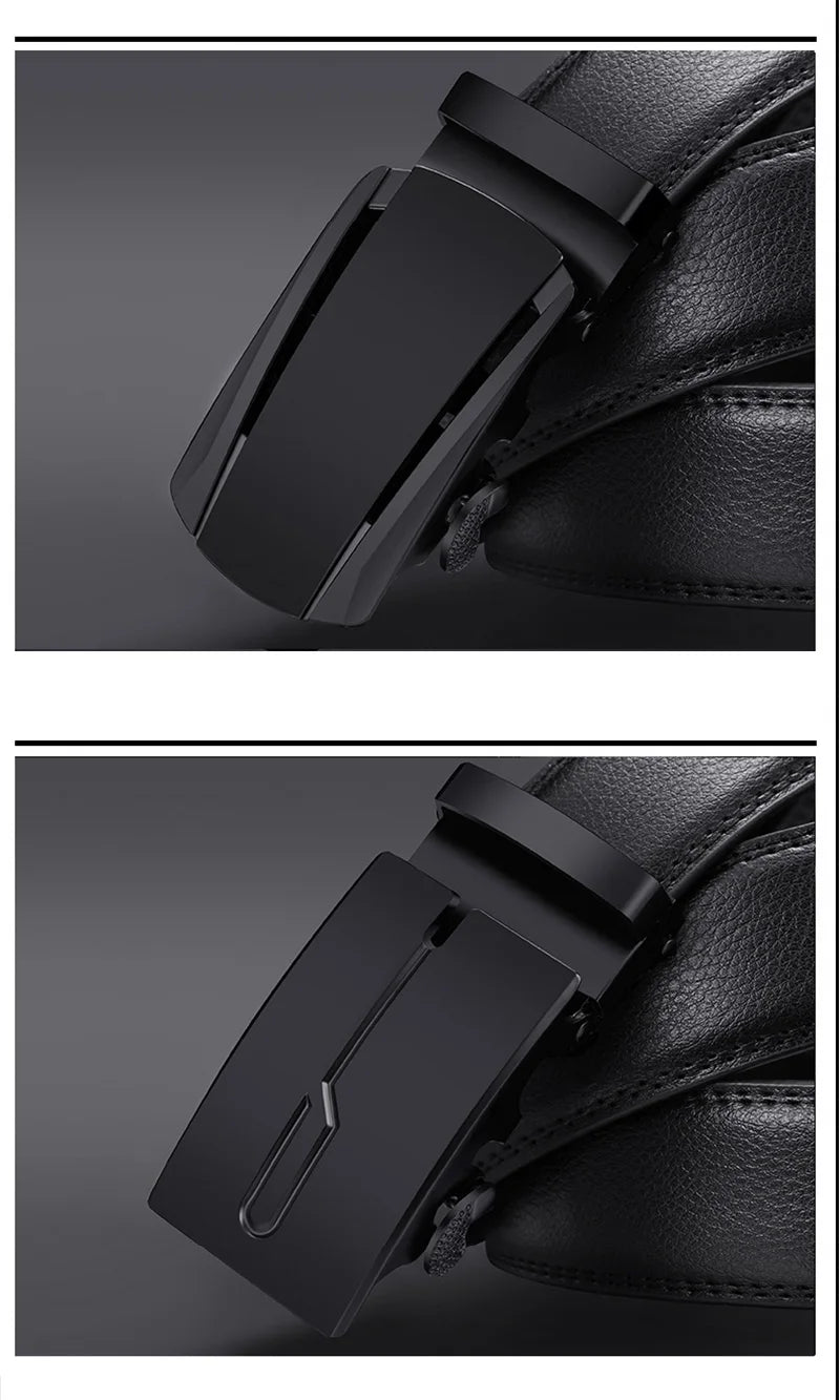 Famous Style Male Metal Automatic Buckle Brand Belt Men Genuine Luxury Leather Men's business Belts for Men Strap dropshipping