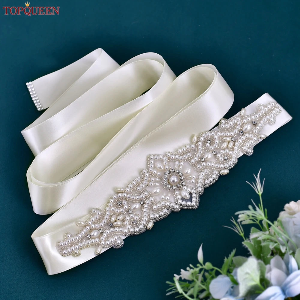 TOPQUEEN Wedding Dress Decoration Satin Ribbon