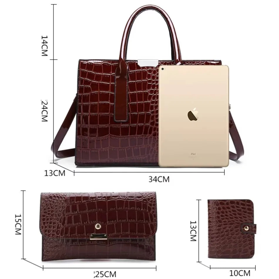 Large Capacity Crocodile Pattern Women Shoulder Tote Bag Leather Purses and Handbags for Women Designer Luxury Ladies Hand Bags