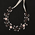 Pearl Rhinestone White Flower Headband Women Wedding Hair Accessories For Women Bride Tiara Headband Hair Jewelry Hairband