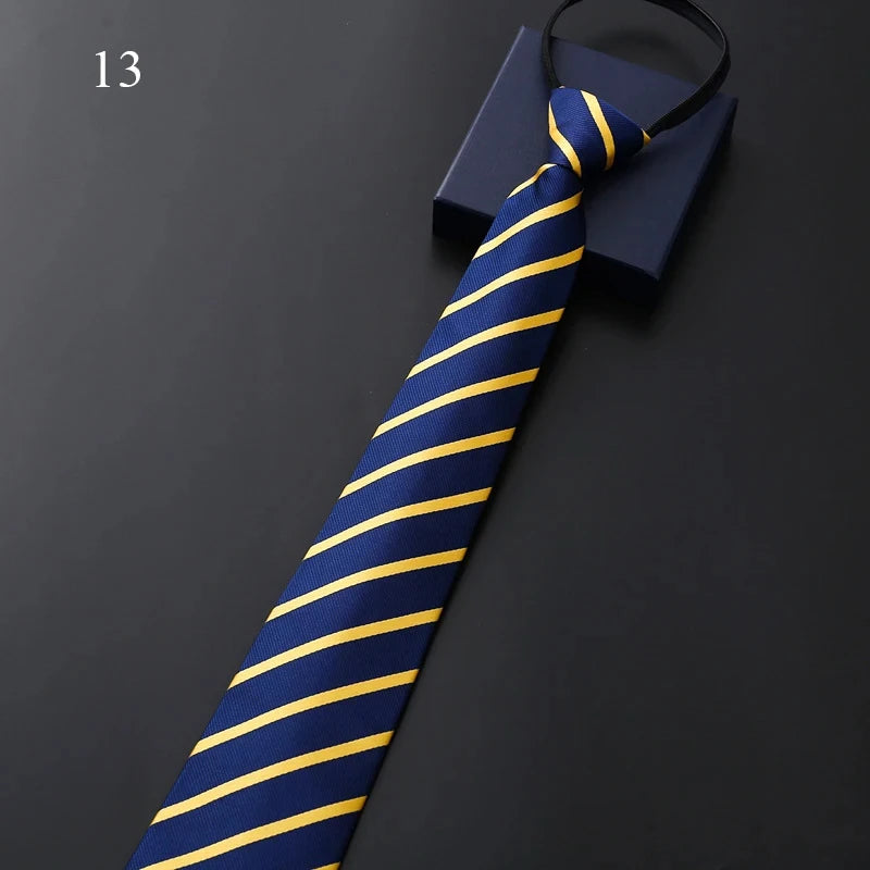Elegant Blue Black Striped Men Shirt Business Dress Zipper Neck Lazy Ties Vestisens Accessories Wedding Groom