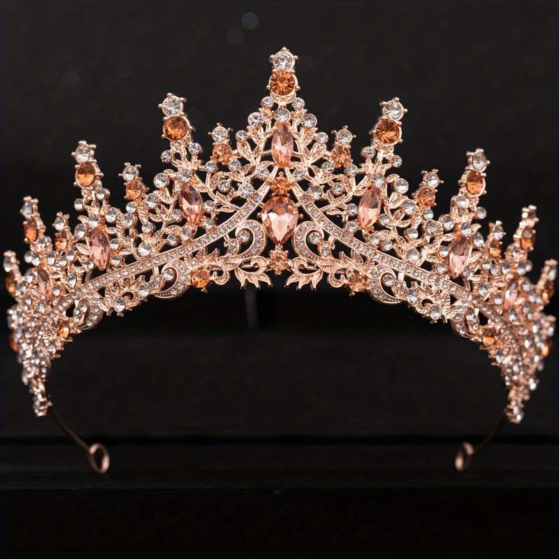 Baroque Crystal Tiaras And Crowns For Women Bride Rhinestone Prom Diadem Bridal Wedding Hair Accessories Jewelry Crown Tiara