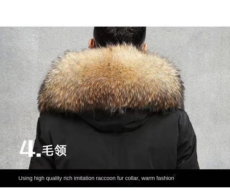 2024  New Casual Winter Men's Down Jacket Fox Fur Men's Coat Coat Men Clothing  Coat  Winter Jackets  Mens Jacket    Men Jacket
