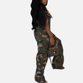 Women's Off-Shoulder Denim Cargo Jumpsuit – Wide Leg Baggy Jean Romper, 3 Colors S–XXXL
