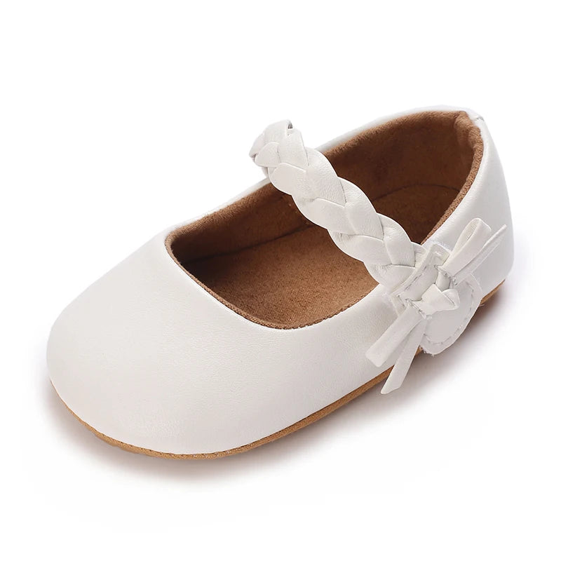 Cute White Lace Baby Girl Princess shoes  Baby Moccasins Moccs Shoes Bow Fringe Rubber Soled Non-slip Footwear Crib Shoes