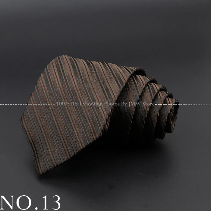 New Design Wedding Men Tie Brown Solid Striped Paisley Flower Neckties Men Business Dropshipping Groom Collar Accessories Gift