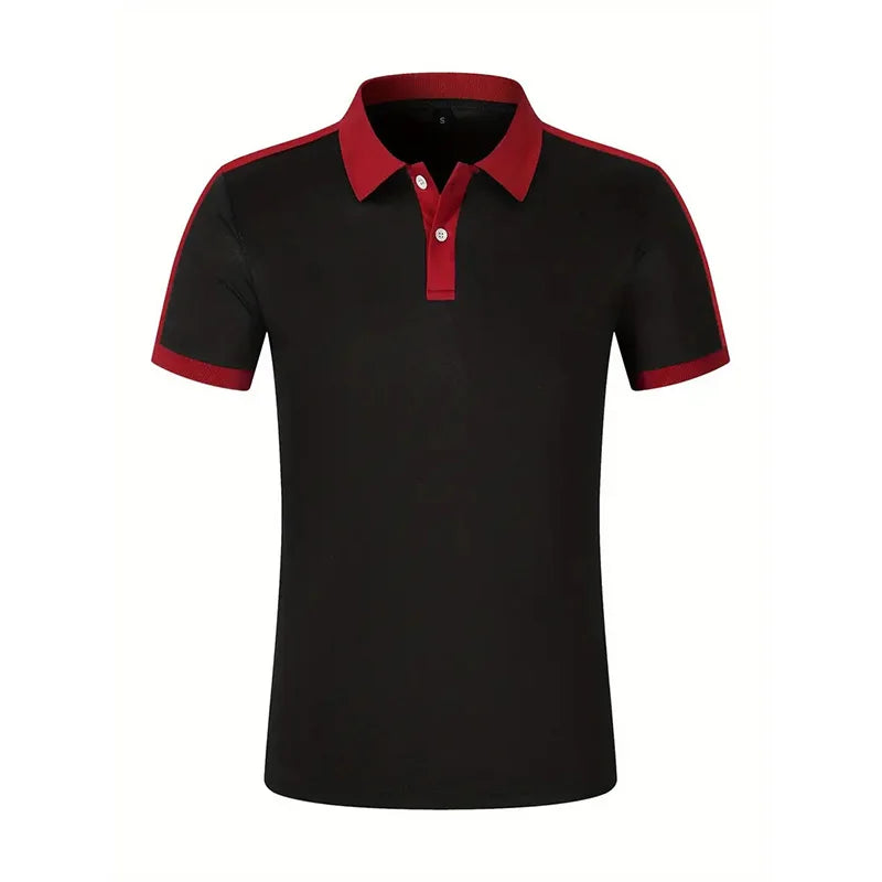 Summer Men's Short sleeved Polo Shirt Business Casual Collar T-shirt Plus Size Breathable Top European and American Plus size
