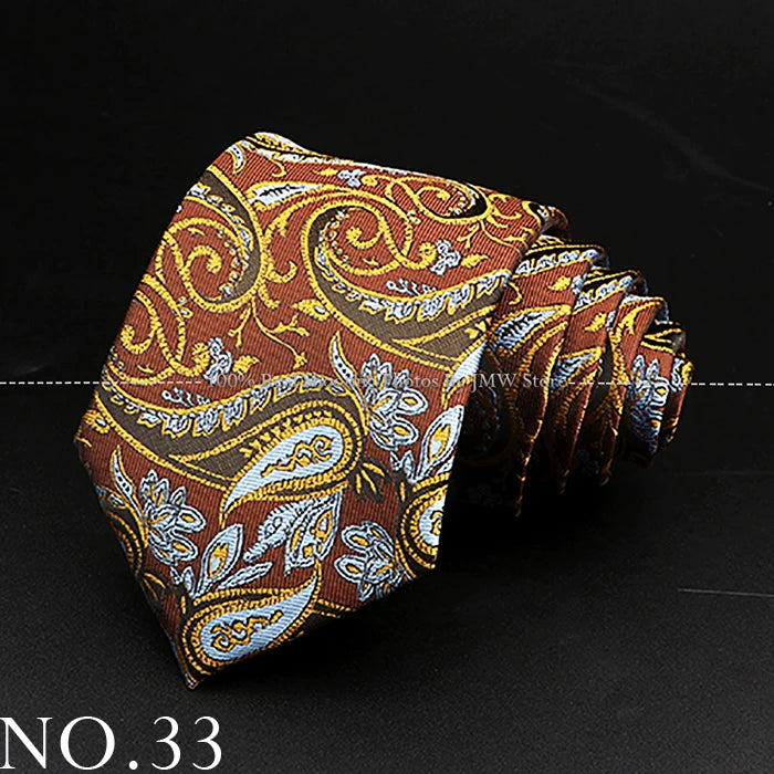 New Design Wedding Men Tie Brown Solid Striped Paisley Flower Neckties Men Business Dropshipping Groom Collar Accessories Gift