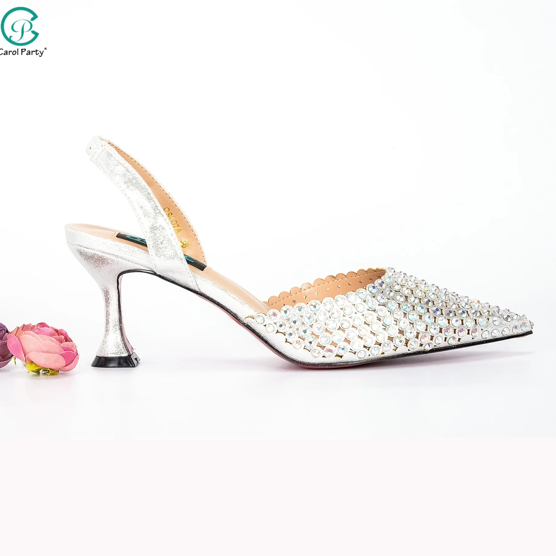 Italian Design Wedding Party Shoes & Small Box Bag Comfortable Noble Thin Heels Sexy Single Shoes Mesh Breathable Women's
