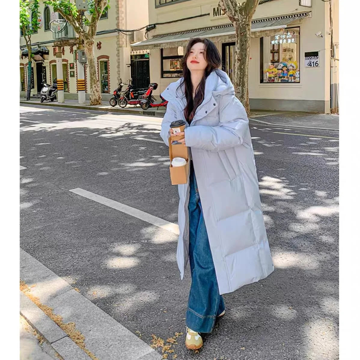 2025 Winter Women Jacket Coats Long Parkas Female Down Cotton Hooded Overcoat Thick Warm Jackets Windproof Casual Student Coat