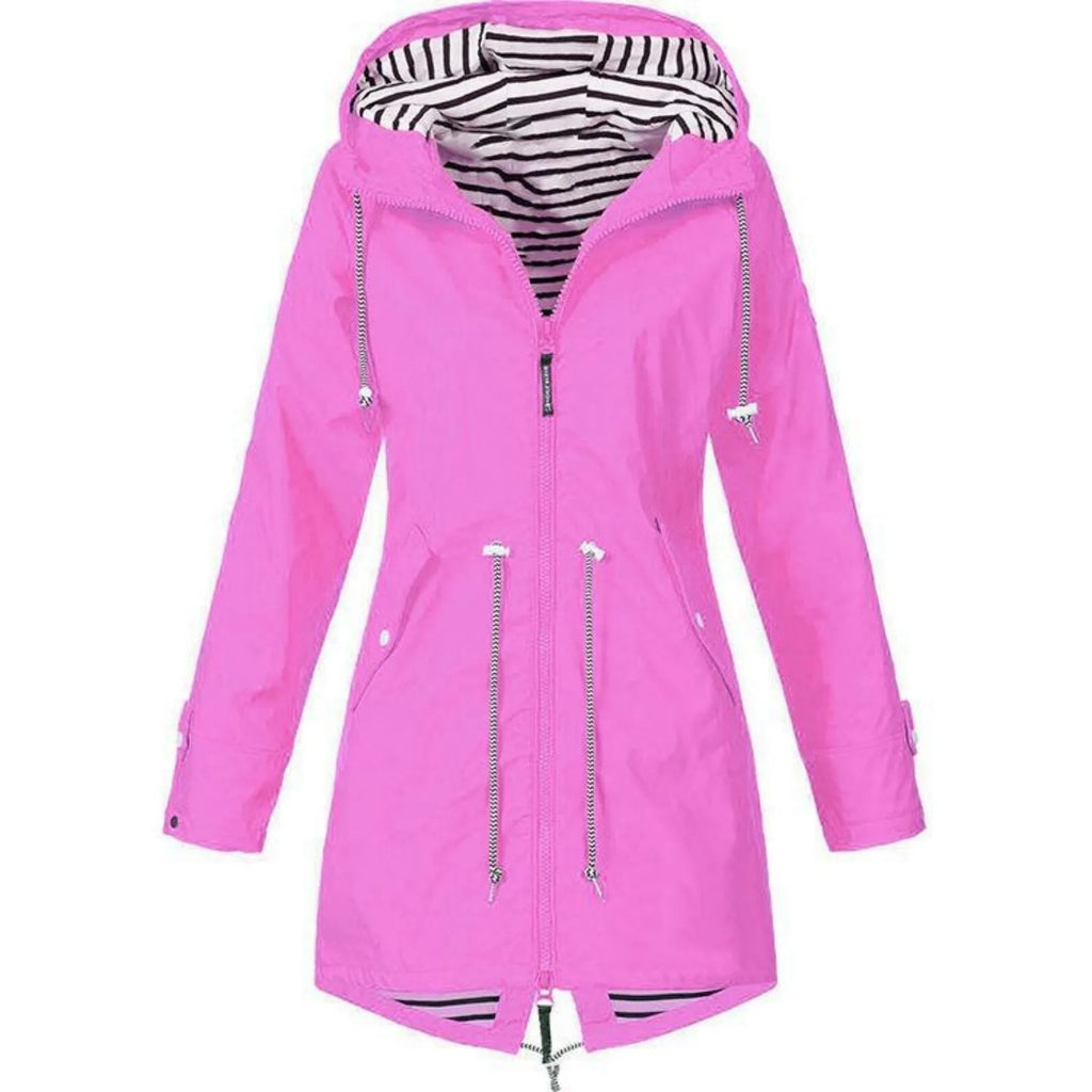 2025 New Long-sleeved Raincoat Zipper Women's Jacket Outdoor Hooded Mountaineering Jacket Waterproof and Windproof Coats