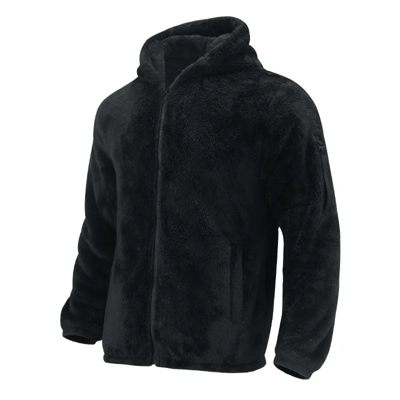 Men's Winter Jacket Warm Loose Casual Fleece Soft Fabric Velvet Skin Friendly Solid Streetwear Fashion Jackets Coats for Men