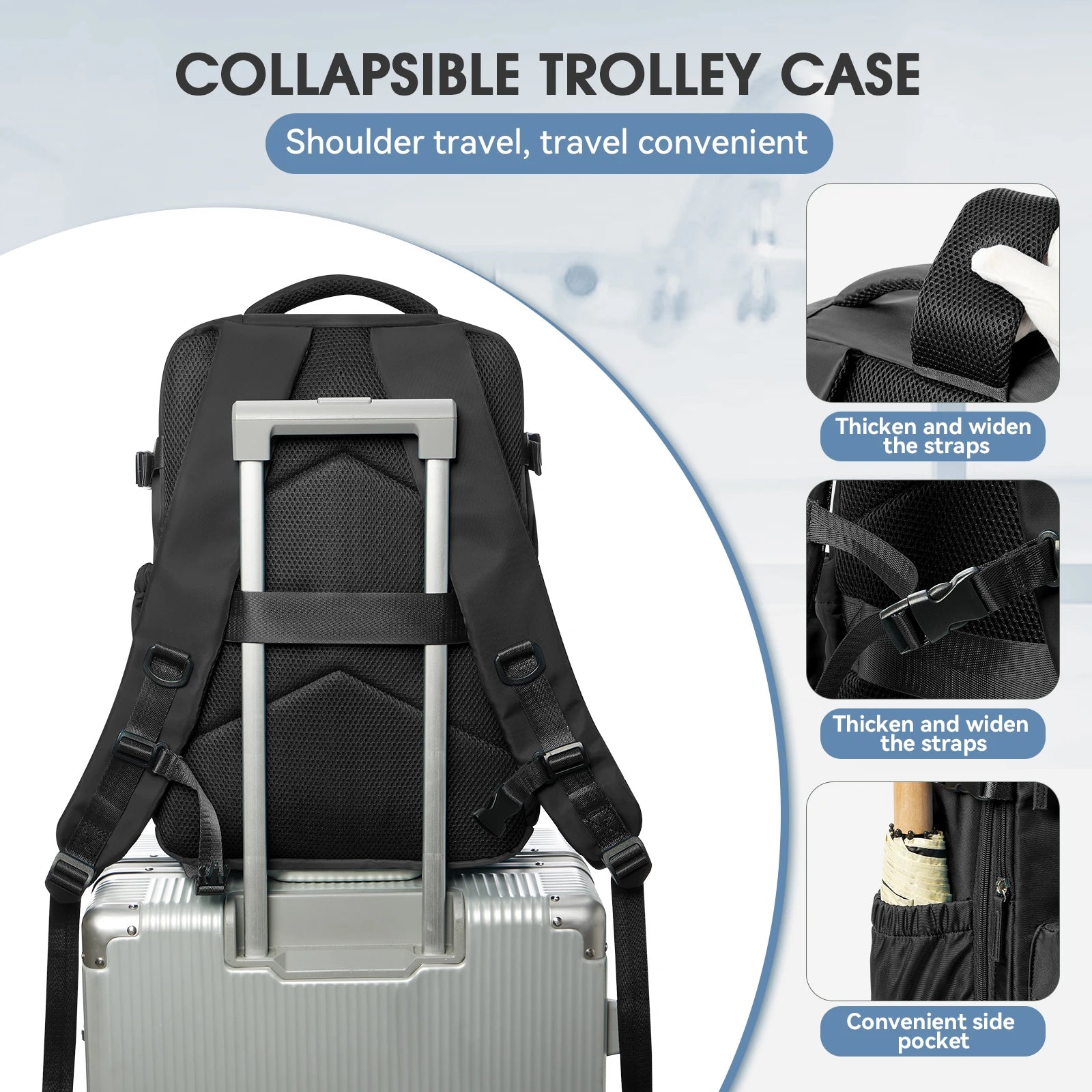 Vacuum Backpack Travel Bag for Men Large Capacity airback Backpack Business Laptop Backpack Women Expandable Backpack School Bag