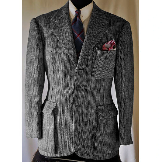 Jackets Man Winter Men's Winter Men's Herringbone Pattern New Jacket Single Breasted Casual High Quality Jacket Outerwear Autumn
