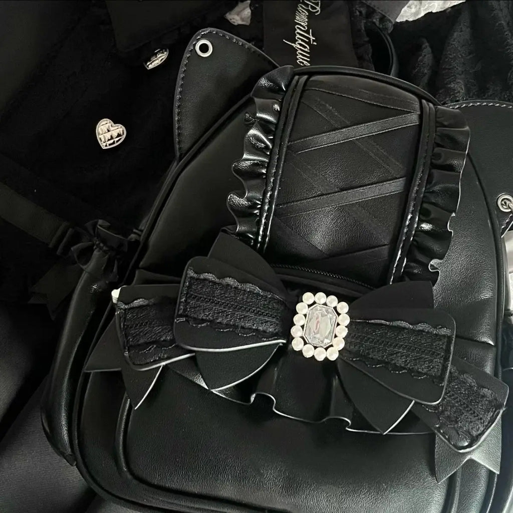 Lace Cat's Ear School Bag Japan Lolita Ita Mochila Cute Large Capacity Mochilas Mujer 2025 New Bow Women Bags Student Backpack