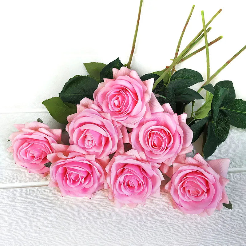 Wedding Decorations 12pcs/Lot Rose Latex Artificial Flowers Floral Silk Real Touch Rose Flowers Home Birthday Party Bouquet