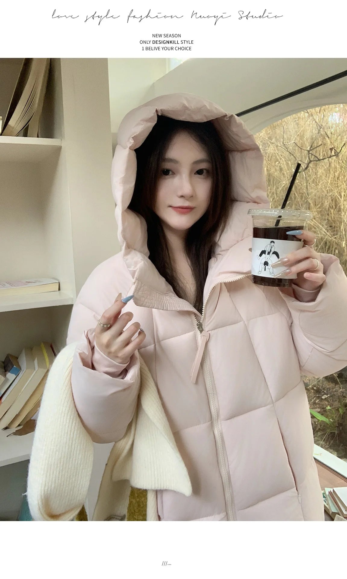 Long Coats Parkas Women Loose Zipper Hooded Jacket Thick Warm Casual Full Sleeve Elegant Spliced Jackets Autumn Winter