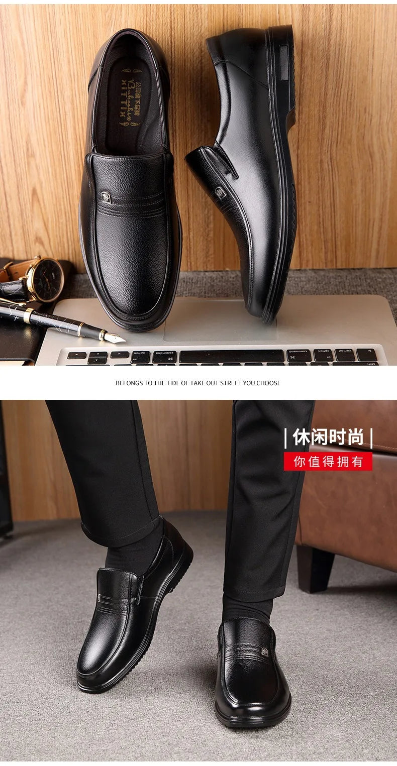 Leather Men Formal Shoes Luxury Brand 2025 Men's Loafers Dress Moccasins Breathable Slip on Black Driving Shoes Plus Size 37-46