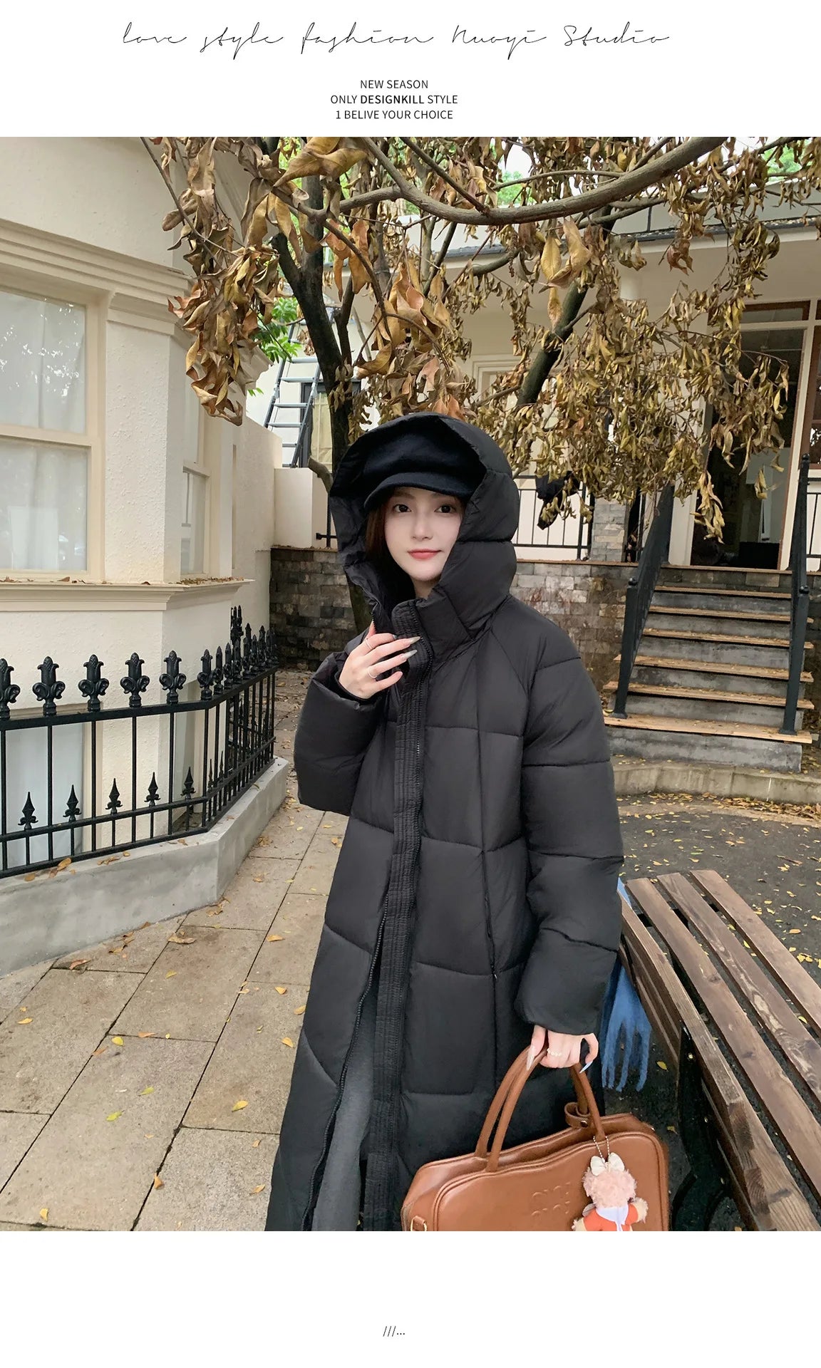 Long Coats Parkas Women Loose Zipper Hooded Jacket Thick Warm Casual Full Sleeve Elegant Spliced Jackets Autumn Winter