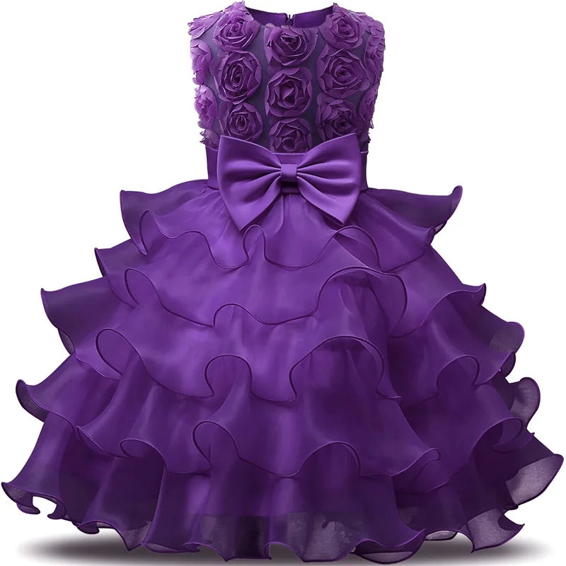 Flower Girl Dress For Wedding Baby Girl 2-8 Years Birthday Outfits Children's Girls First Communion Dresses Girl Kids Party Wear