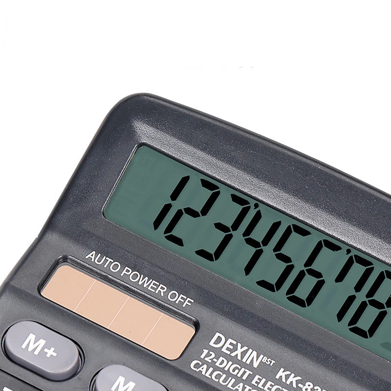 12-Digit Large LCD Display Calculator Standard Function Calculator with Solar & Battery Dual Power for Home Basic Desktop Office