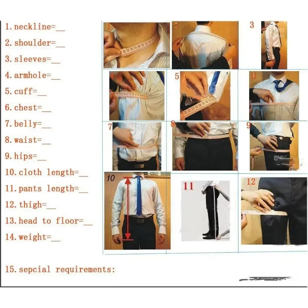 Men Suits 3 Piece Elegant Peak Lapel Single Breasted Tuxedo Slim Groom Wedding Party Formal Male Suit (Blazer+Vest+Pants)